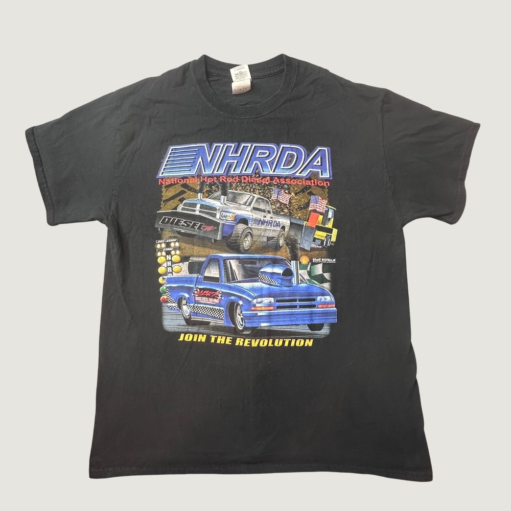NHRDA T-Shirt Mens L Ultra Cotton Black Diesel Drag Racing Graphic Gildan